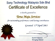 Certificate of Excellence